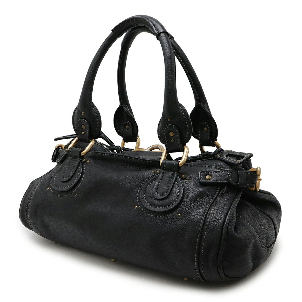 Chloe Boston handbag Shoulder Black padlock bag Paddington Leather